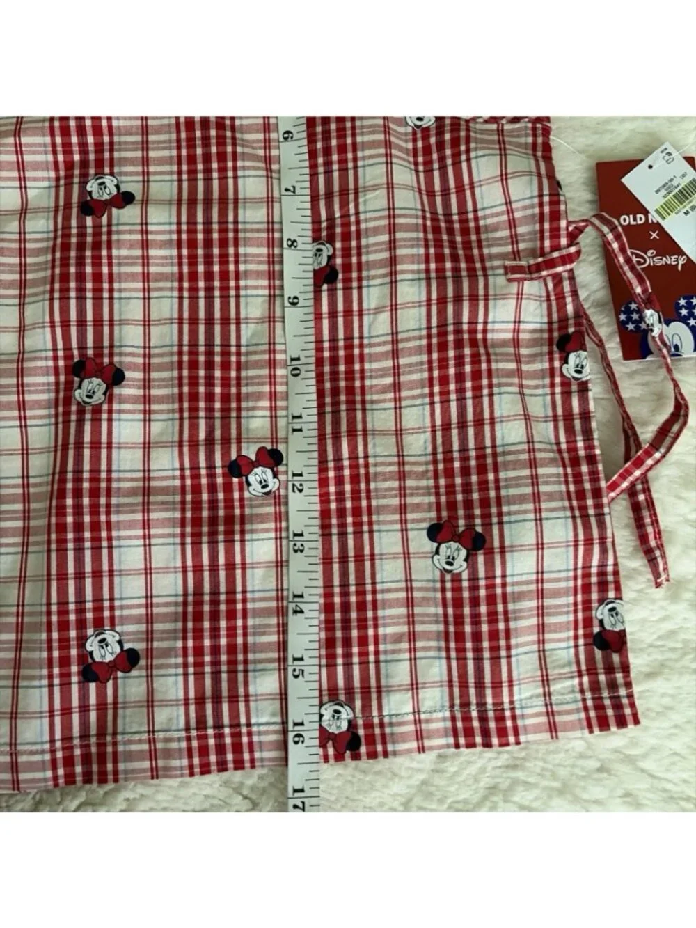 Disney Old Navy Collabs NWT 8 Medium Minnie Mouse Red Plaid Top